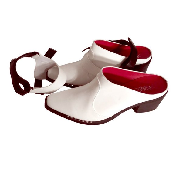 Black and White Mules, Size 9 Clogs, Slingback Heels, Women's Shoes - Picture 11 of 14